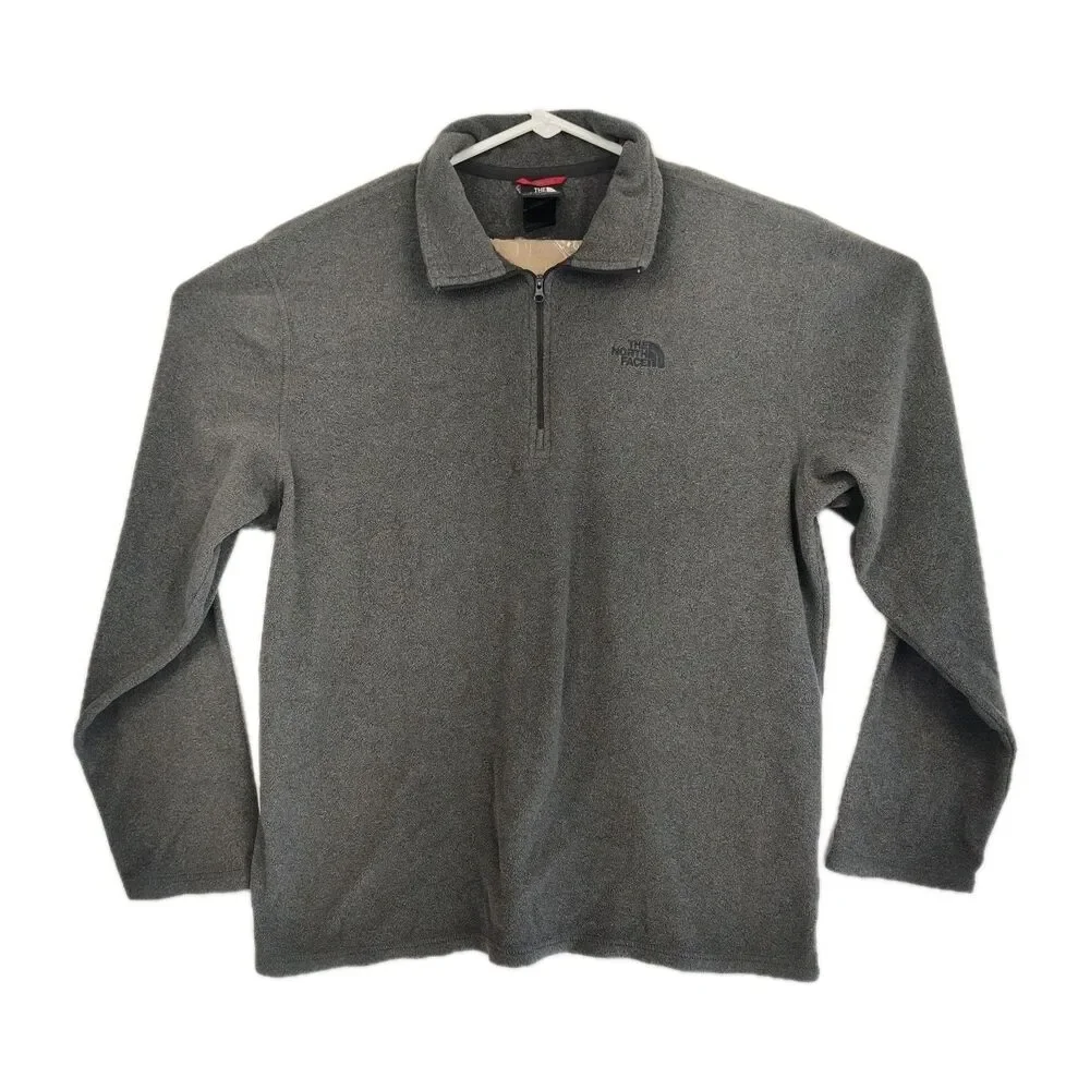 The North‎ Face men's pullover sweater, 1/4 zip, size L, long sleeves, gray